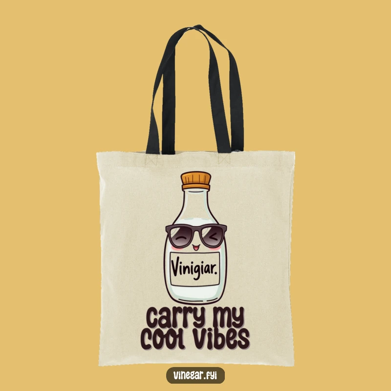 Funny Winking Vinegar Bottle Tote Bag - Chic & Hilarious Carry-All