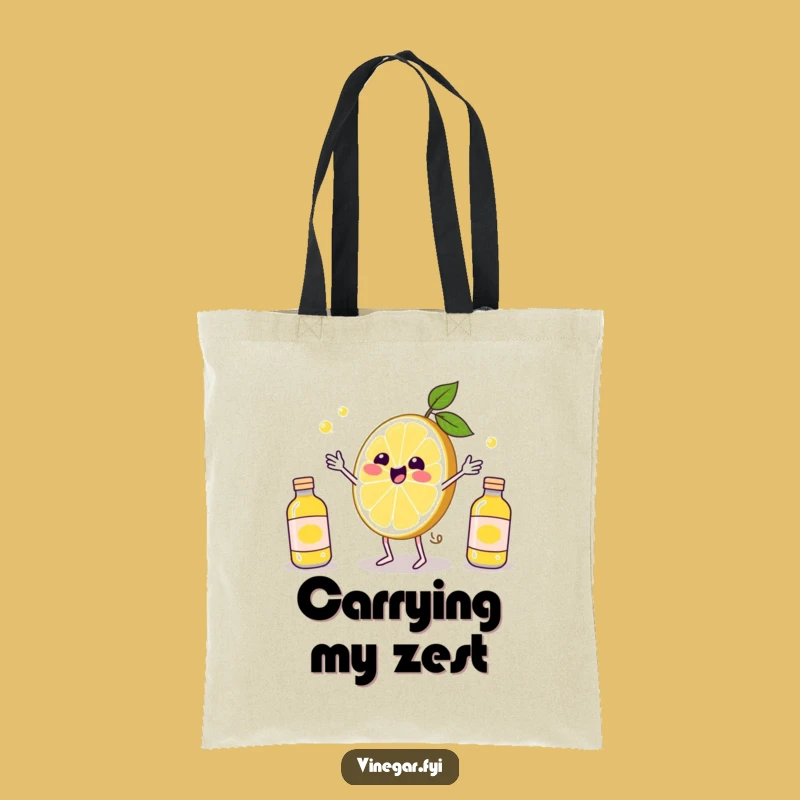 Funny Kawaii Lemon Juggling Tote Bag - Carry Your Citrus Humor