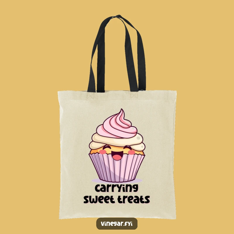 Funny Kawaii Cupcake Tote Bag - Spacious & Hilarious Carry-All for Treat Lovers