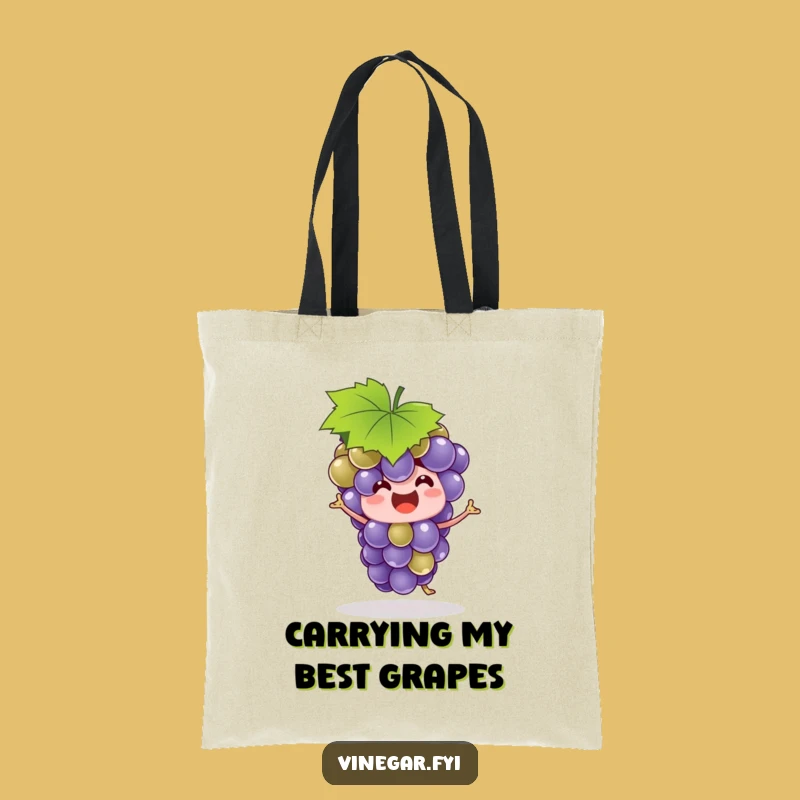 Funny Grape Bunch Tote Bag - Silly Leaf Hat Dancer, Eco-Friendly & Amusing Gift