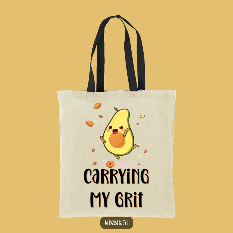 Funny Kawaii Avocado Cartwheel Tote Bag: Carry Your Laughs in Style