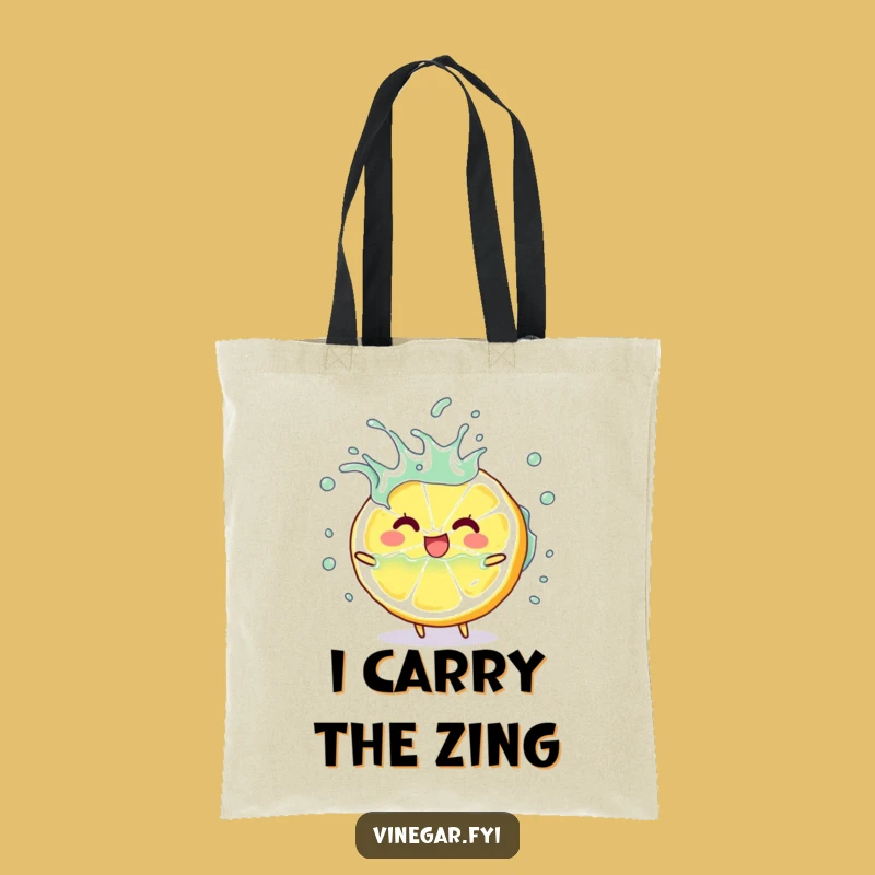 Funny Lemon Slice Tote Bag - Carry Your Day with Playful Vinegar Style!