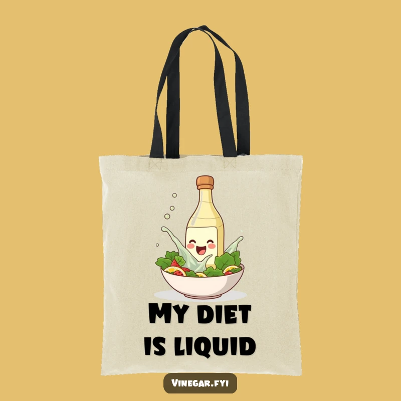 Funny Playful Vinegar Tote Bag: Salad Dressing Carry-All for Foodies