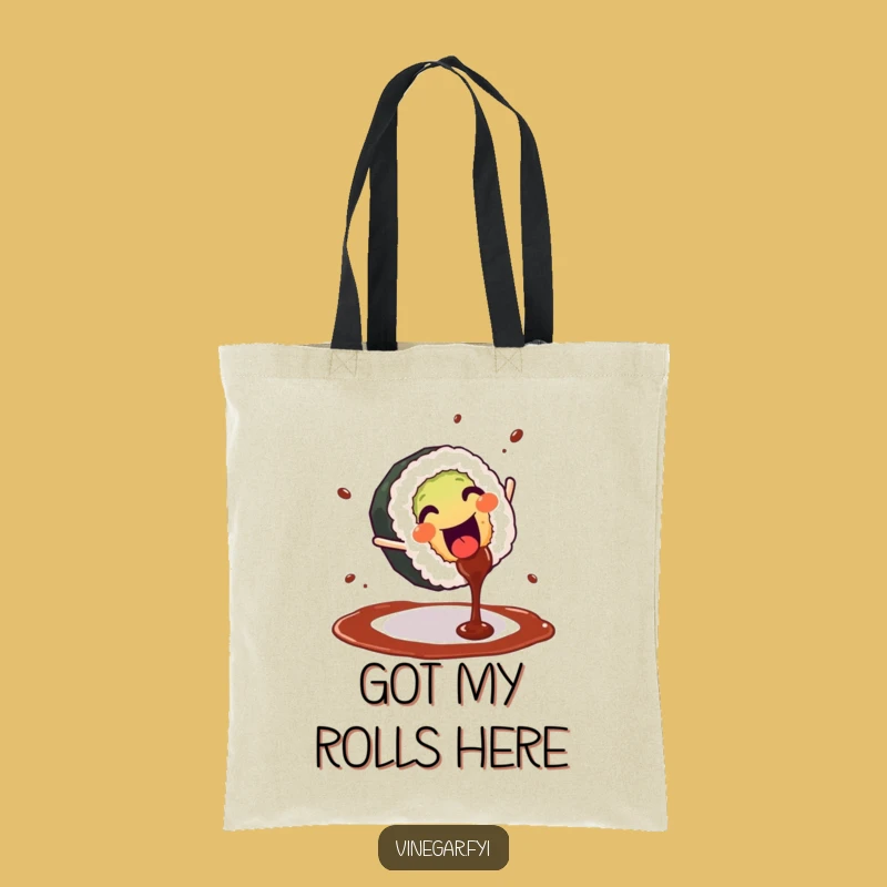 Funny Sushi Cartwheel Tote Bag - Carry Your Essentials with a Smile