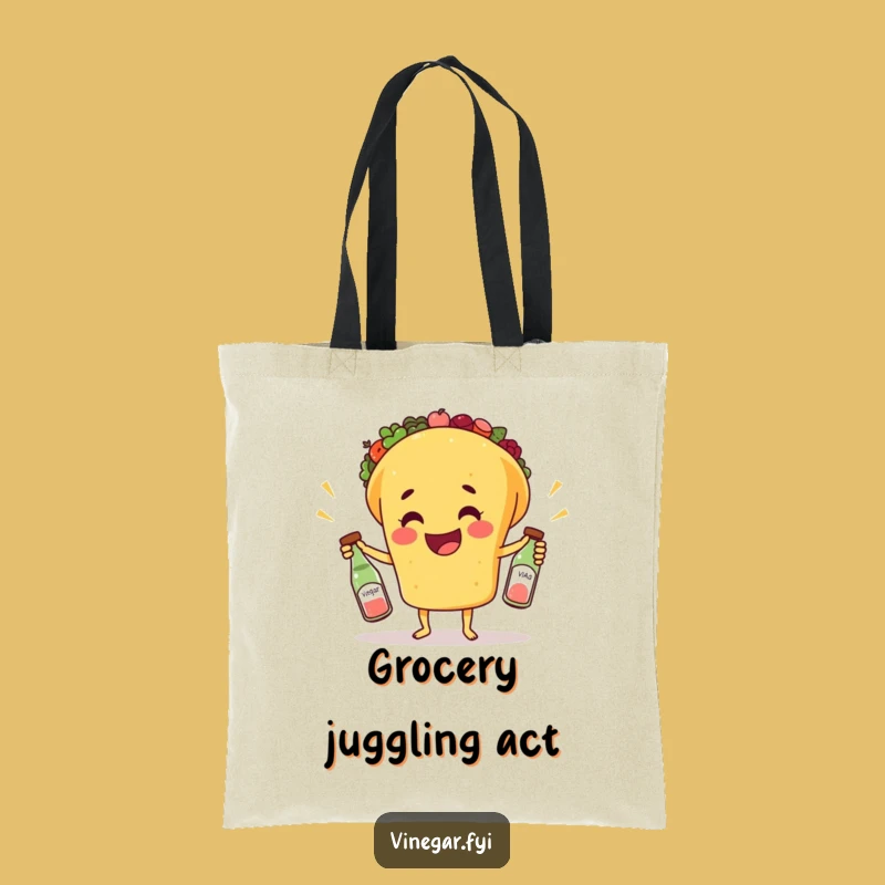 Funny Taco Juggling Tote Bag - Hilarious Fiesta Carry-All