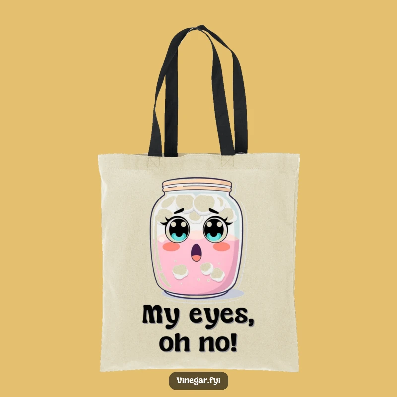 Funny Surprised Jar Tote Bag: Cloudy Liquid Reaction, Perfect Shocked Gift